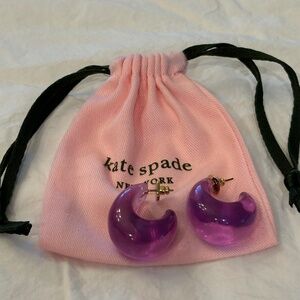 Kate Spade Earrings purple hoops